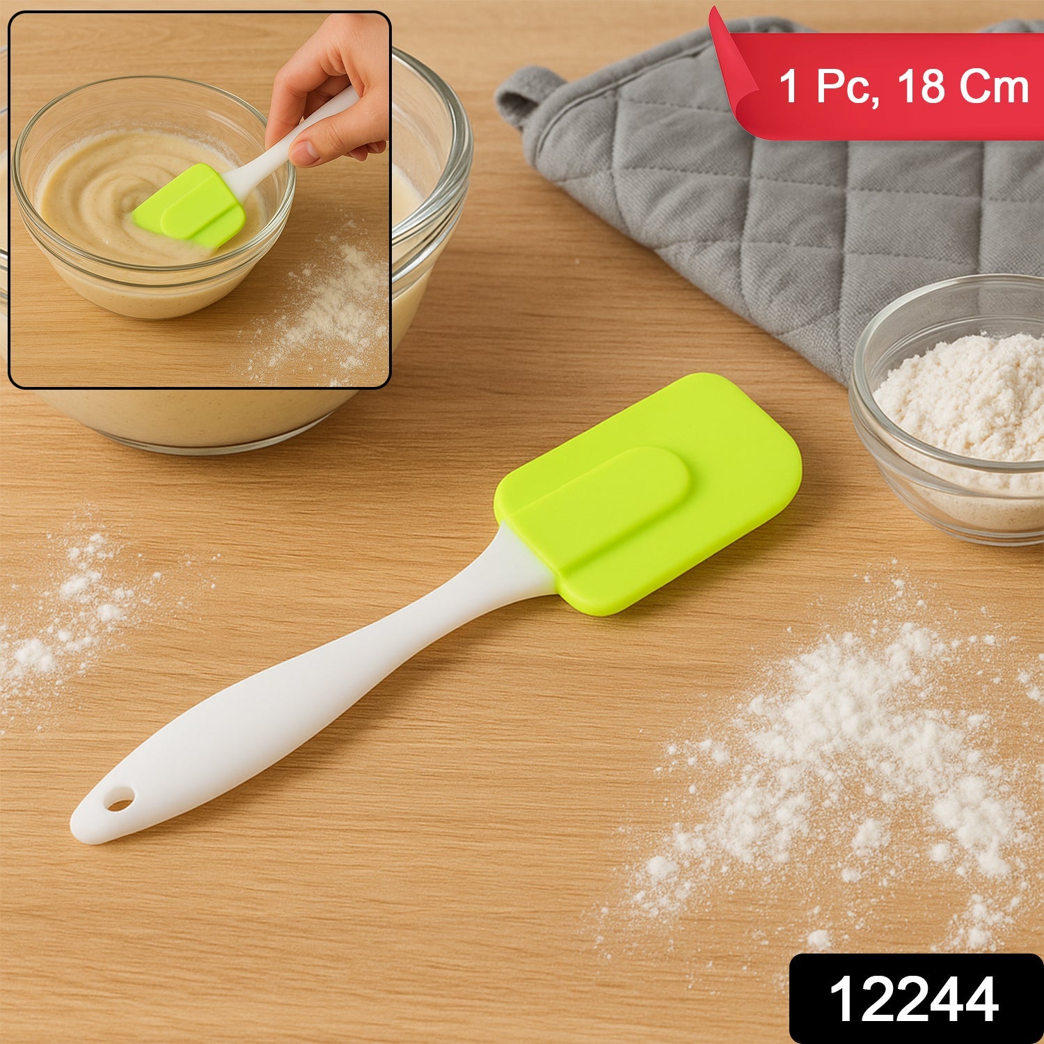 Silicone Cooking Spatula for Baking (1 Pc / 18 Cm / Mix Color) Silicone Cooking Spatula for Baking (1 Pc / 18 Cm / Mix Color)